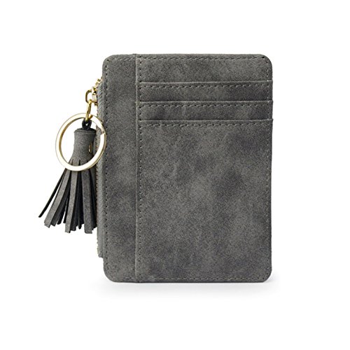 YSoutstripdu Purse Clearance Faux Leather Mini Tassel Pendant Women Card Holder Coin Purse Keychain Wallet - Pink von Roadoor