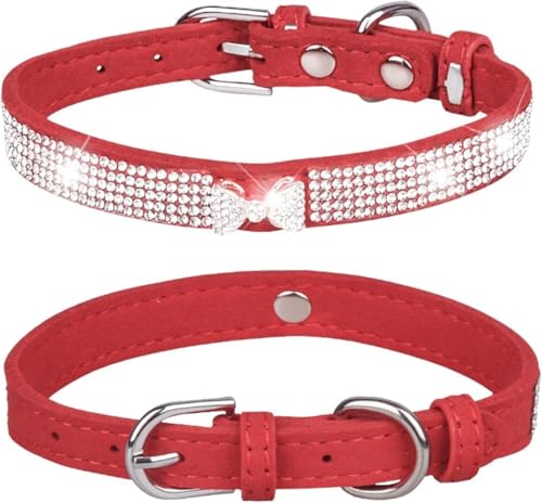 Halti Hundehalsband für Hunde, niedliches glitzerndes Hundehalsband mit glänzender Schleife, für Mädchen und Jungen, Strasssteine, personalisierbar, für kleine, mittelgroße und große Welpen, Kätzchen Halti Hundehalsband für Hunde, niedliches glitzerndes Hundehalsband mit glänzender Schleife, für Mädchen und Jungen, Strasssteine, personalisierbar, für kleine, mittelgroße und große Welpen, Kätzchen von YTBHSHXZ