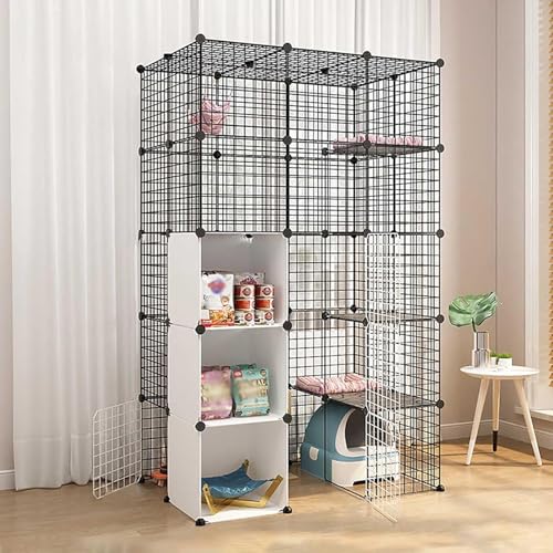 Katzenlaufstall, Katzenkäfige, Katzengehege for den Innenbereich, DIY, abnehmbarer Laufstall aus Metalldraht, Zwinger, stabil und sicher, leicht zu reinigen, Haustierkäfig, ideal for 1–4 Katzen(111x75 Katzenlaufstall, Katzenkäfige, Katzengehege for den Innenbereich, DIY, abnehmbarer Laufstall aus Metalldraht, Zwinger, stabil und sicher, leicht zu reinigen, Haustierkäfig, ideal for 1–4 Katzen(111x75 von YTBHSHXZ