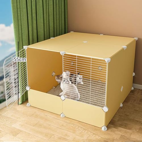 Katzenlaufstall, Katzenkäfige for den Innenbereich, groß – Katzenkäfig, DIY-Haustierlaufstall, Kleintierkäfig mit Tür, mit Tür for Kleintiere, Kaninchen, Igel, Katzen, Meerschweinchen(Giallo,75*75*55c Katzenlaufstall, Katzenkäfige for den Innenbereich, groß – Katzenkäfig, DIY-Haustierlaufstall, Kleintierkäfig mit Tür, mit Tür for Kleintiere, Kaninchen, Igel, Katzen, Meerschweinchen(Giallo,75*75*55c von YTBHSHXZ