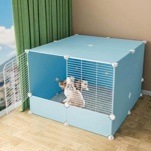 Katzenlaufstall, Katzenkäfige for den Innenbereich, groß – Katzenkäfig, DIY-Haustierlaufstall, Kleintierkäfig mit Tür, mit Tür for Kleintiere, Kaninchen, Igel, Katzen, Meerschweinchen(Blu,75*75*55cm) Katzenlaufstall, Katzenkäfige for den Innenbereich, groß – Katzenkäfig, DIY-Haustierlaufstall, Kleintierkäfig mit Tür, mit Tür for Kleintiere, Kaninchen, Igel, Katzen, Meerschweinchen(Blu,75*75*55cm) von YTBHSHXZ