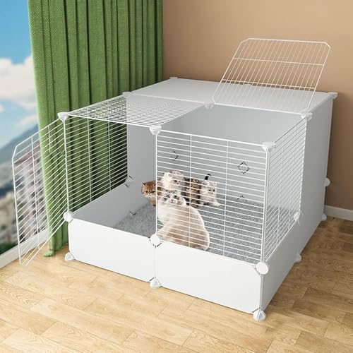 Katzenlaufstall, Katzenkäfige for den Innenbereich, groß – Katzenkäfig, DIY-Haustierlaufstall, Kleintierkäfig mit Tür, mit Tür for Kleintiere, Kaninchen, Igel, Katzen, Meerschweinchen(White,75*75*54cm Katzenlaufstall, Katzenkäfige for den Innenbereich, groß – Katzenkäfig, DIY-Haustierlaufstall, Kleintierkäfig mit Tür, mit Tür for Kleintiere, Kaninchen, Igel, Katzen, Meerschweinchen(White,75*75*54cm von YTBHSHXZ