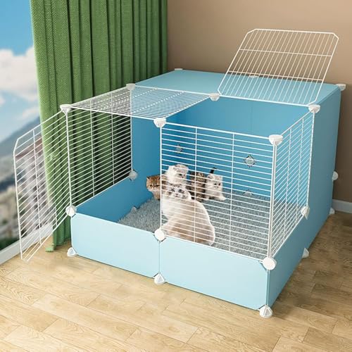 Katzenlaufstall, Katzenkäfige for den Innenbereich, groß – Katzenkäfig, DIY-Haustierlaufstall, Kleintierkäfig mit Tür, mit Tür for Kleintiere, Kaninchen, Igel, Katzen, Meerschweinchen(Blu,75*75*54cm) Katzenlaufstall, Katzenkäfige for den Innenbereich, groß – Katzenkäfig, DIY-Haustierlaufstall, Kleintierkäfig mit Tür, mit Tür for Kleintiere, Kaninchen, Igel, Katzen, Meerschweinchen(Blu,75*75*54cm) von YTBHSHXZ