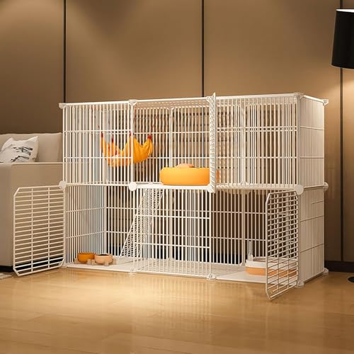 Katzenlaufstall, Katzenkäfige for den Innenbereich, große Katzenkiste, DIY-Haustierlaufstall, Katzenhaus, Kätzchengehege, abnehmbarer zusätzlicher Katzenstall, großer Übungsort, ideal for Katzen(White Katzenlaufstall, Katzenkäfige for den Innenbereich, große Katzenkiste, DIY-Haustierlaufstall, Katzenhaus, Kätzchengehege, abnehmbarer zusätzlicher Katzenstall, großer Übungsort, ideal for Katzen(White von YTBHSHXZ