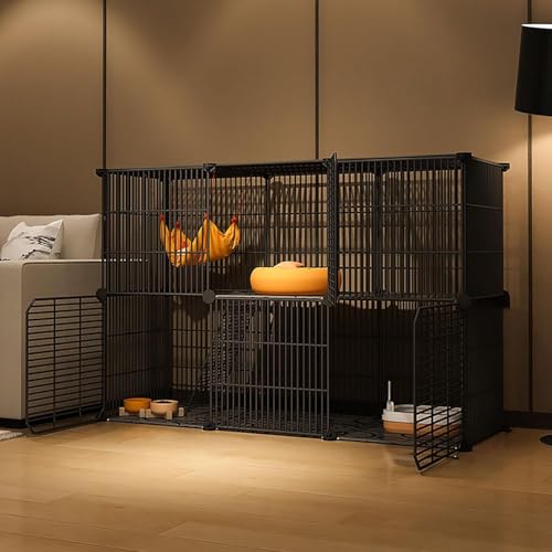 Katzenlaufstall, Katzenkäfige for den Innenbereich, große Katzenkiste, DIY-Haustierlaufstall, Katzenhaus, Kätzchengehege, abnehmbarer zusätzlicher Katzenstall, großer Übungsort, ideal for Katzen(Black Katzenlaufstall, Katzenkäfige for den Innenbereich, große Katzenkiste, DIY-Haustierlaufstall, Katzenhaus, Kätzchengehege, abnehmbarer zusätzlicher Katzenstall, großer Übungsort, ideal for Katzen(Black von YTBHSHXZ