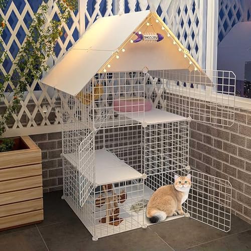 Katzenlaufstall Katzenkäfige for den Innenbereich Großer Frettchenkäfig Hundekisten for kleine Hunde Katzen-Außengehege Abnehmbare Metalldrahtzwinger Katzenhängematte Haustierkäfig Haustierkiste - Übu Katzenlaufstall Katzenkäfige for den Innenbereich Großer Frettchenkäfig Hundekisten for kleine Hunde Katzen-Außengehege Abnehmbare Metalldrahtzwinger Katzenhängematte Haustierkäfig Haustierkiste - Übu von YTBHSHXZ
