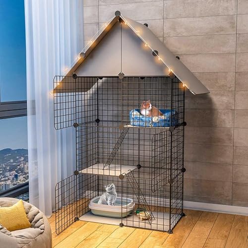 Katzenlaufstall Katzenkäfige for den Innenbereich Großer Frettchenkäfig Hundekisten for kleine Hunde Katzen-Außengehege Abnehmbare Metalldrahtzwinger Katzenhängematte Haustierkäfig Haustierkiste - Übu Katzenlaufstall Katzenkäfige for den Innenbereich Großer Frettchenkäfig Hundekisten for kleine Hunde Katzen-Außengehege Abnehmbare Metalldrahtzwinger Katzenhängematte Haustierkäfig Haustierkiste - Übu von YTBHSHXZ