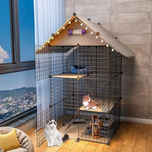 Katzenlaufstall Katzenkäfige for den Innenbereich Großer Frettchenkäfig Hundekisten for kleine Hunde Katzen-Außengehege Abnehmbare Metalldrahtzwinger Katzenhängematte Haustierkäfig Haustierkiste - Übu Katzenlaufstall Katzenkäfige for den Innenbereich Großer Frettchenkäfig Hundekisten for kleine Hunde Katzen-Außengehege Abnehmbare Metalldrahtzwinger Katzenhängematte Haustierkäfig Haustierkiste - Übu von YTBHSHXZ