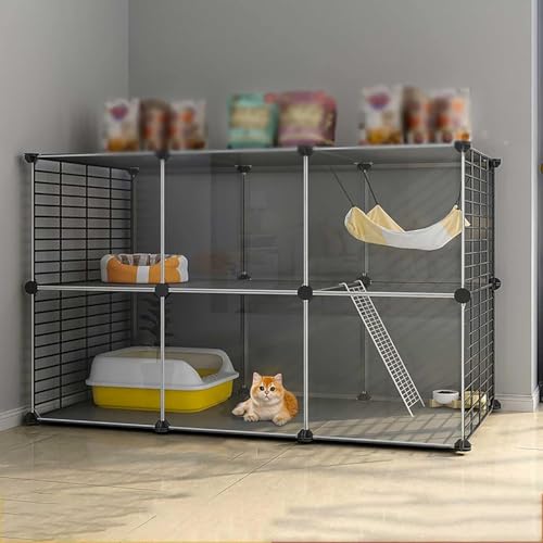 Laufstall for Katzen, Laufstall, 3-stöckiges Katzengehege, Zwinger for den Innenbereich, Katzenkiste, Laufstall for Kätzchen, Frettchenkäfig, Haustierkiste Laufstall for Katzen, Laufstall, 3-stöckiges Katzengehege, Zwinger for den Innenbereich, Katzenkiste, Laufstall for Kätzchen, Frettchenkäfig, Haustierkiste von YTBHSHXZ