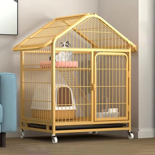 Laufstall for Katzen, Meerschweinchenkäfige, Rattenkäfige, Katzenkäfige for den Innenbereich, Haustiergehege mit verstellbaren Ruheplattformen, abnehmbarer, auslaufsicherer Wanne, 360°-Rollen mit 4 Fe Laufstall for Katzen, Meerschweinchenkäfige, Rattenkäfige, Katzenkäfige for den Innenbereich, Haustiergehege mit verstellbaren Ruheplattformen, abnehmbarer, auslaufsicherer Wanne, 360°-Rollen mit 4 Fe von YTBHSHXZ