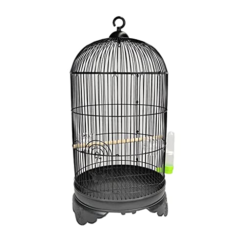 Vogelkäfig, großer runder Vogelkäfig, Flugsittich, Papagei, Vogelkäfig aus Metall, mit Ständer, mit Futterbox, Haustierhaus, 70 cm/27,5 Zoll Dekor Vogelkäfig, großer runder Vogelkäfig, Flugsittich, Papagei, Vogelkäfig aus Metall, mit Ständer, mit Futterbox, Haustierhaus, 70 cm/27,5 Zoll Dekor von YTBHSHXZ