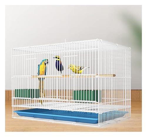 Vogelkäfig, rechteckig, for Zucht, Flug, Sittiche, Schublade, Vogelkäfig, Zubehör for Finken, Wellensittiche, Nymphensittiche, Sittiche, Turteltauben(White Large) von YTBHSHXZ