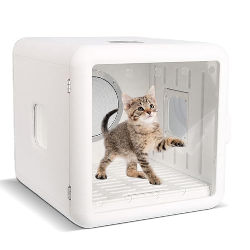 YTBHSHXZ 65 l mit 360°-Ganzkörpertrocknung, Beleuchtung und Komfortfenster, sichere Katzen-Trocknerbox for Katzen kleine Hunde(110V) von YTBHSHXZ