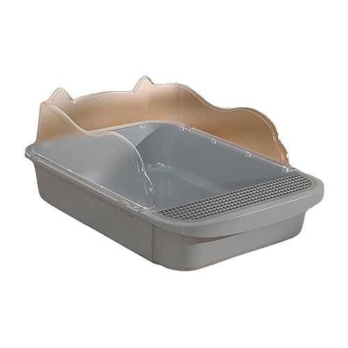 YTBHSHXZ große Katzentoiletten，. Katzentoilette for Hauskatzen, Kätzchentoilette, Katzentoilette, abnehmbare Katzensandbox, offene Katzentoilette, Katzentoilette, L(Gray,S) von YTBHSHXZ