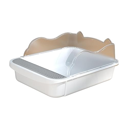 YTBHSHXZ große Katzentoiletten，. Katzentoilette for Hauskatzen, Kätzchentoilette, Katzentoilette, abnehmbare Katzensandbox, offene Katzentoilette, Katzentoilette, L(White,L) von YTBHSHXZ