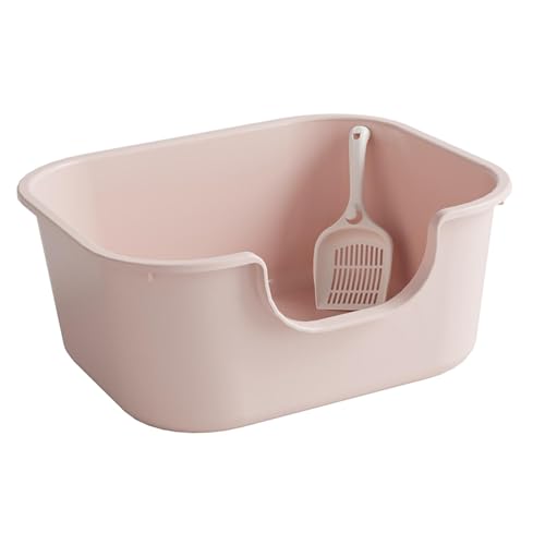 YTBHSHXZ große Katzentoiletten，. Katzentoilette mit hohen Seitenwänden, Katzentoilette, Katzentoilette, offene Oberseite, Haustiertoilette(Pink) von YTBHSHXZ