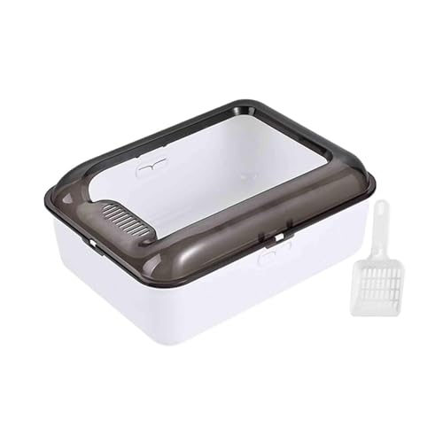 YTBHSHXZ große Katzentoiletten，. Katzentoilette mit offenem Deckel, Katzentoilette, stabiles Katzenklo, Katzensandkasten, Katzentoilette, Katzentoilette mit hohen Seitenwänden,(White,M) von YTBHSHXZ