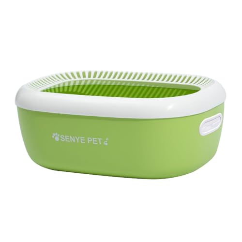 YTBHSHXZ große Katzentoiletten，. Katzentoilette mit offener Oberseite, Katzentoilette, Bettpfanne, tragbares Kätzchen-Töpfchen, Toilette, Spritzschutz, Katzentoilette mit hoher Seite, groß(Green) von YTBHSHXZ