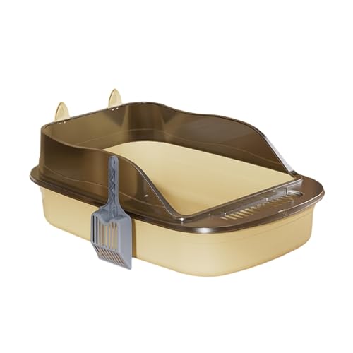 YTBHSHXZ große Katzentoiletten，. Katzentoiletten mit hohen Seitenwänden, Katzentoiletten mit offener Oberseite, Katzentoiletten mit Spritzschutz und hohen Seitenwänden,(Yellow) von YTBHSHXZ