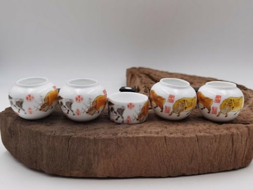 1 Set mit 5 asiatischen Vogelkäfigen, Rinderfutter, Keramikbecher, Vogelfutterbecher 1 Set mit 5 asiatischen Vogelkäfigen, Rinderfutter, Keramikbecher, Vogelfutterbecher von YTDJJWLS