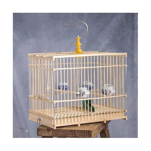 Vogelkäfige, Bambus-Vogelkäfig, quadratisch, mit herausnehmbarem Tablett, natürliche Holzfarbe, Vogelhaus, tragbar, für Zuhause, einfach zu tragen Vogelkäfige, Bambus-Vogelkäfig, quadratisch, mit herausnehmbarem Tablett, natürliche Holzfarbe, Vogelhaus, tragbar, für Zuhause, einfach zu tragen von YTGHBIML