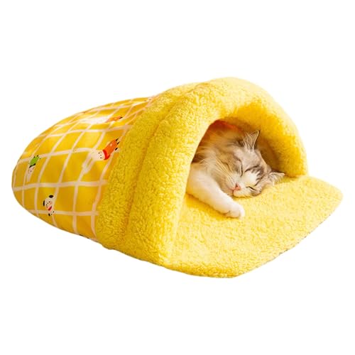 Katzenbetthöhle, Katzenhöhlenbett | Weiches Haustierbett in Slipper-Form - Halbgeschlossenes Winter-Kätzchenhöhlenkissen, faltbares, warmes, weiches Schlafhaus für Katzen und kleine Hunde Katzenbetthöhle, Katzenhöhlenbett | Weiches Haustierbett in Slipper-Form - Halbgeschlossenes Winter-Kätzchenhöhlenkissen, faltbares, warmes, weiches Schlafhaus für Katzen und kleine Hunde von YTGOCN
