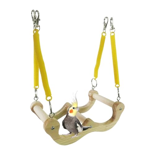 Swing, Shotet Swing - Hölzerne en Spring Swing Spielzeug - Fun Cockatoo Hängematte, Vogelfutters -Aktivitätszubehör für Wellenloser Lovebirds von YTGOCN