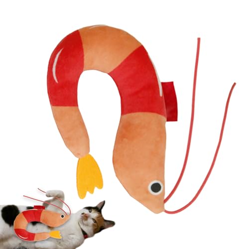 YTGOCN Katzenspielzeug Mit Katzenminze, Katzenminze Spielzeug Plüschtier, Natürlicher Duft Garnelenform Spielgefährte Für Reise Schlafzimmer Wohnzimmer Park Kleine Mittelgroße Große Rassen von YTGOCN