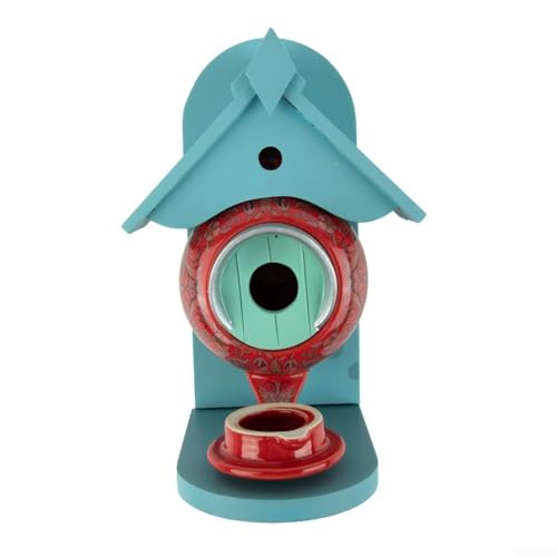 YUANGANG Teal Teekanne Vogelhaus und Futterspender zum Aufhängen, Vogelhaus, Garten, Landhaus, Vogelhaus, Geschenk für Vogelliebhaber YUANGANG Teal Teekanne Vogelhaus und Futterspender zum Aufhängen, Vogelhaus, Garten, Landhaus, Vogelhaus, Geschenk für Vogelliebhaber von YUANGANG