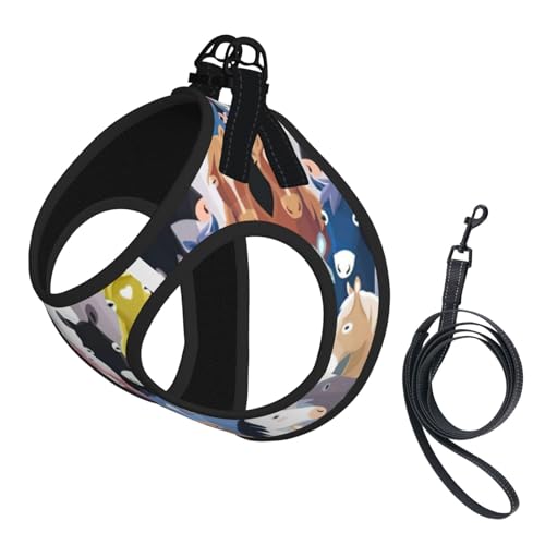 Buntes Cartoon-Pferde-Aufdruck, Welpen-Weste, reflektierend, Hundezubehör für kleine, mittelgroße und große Hunde und Katzen Buntes Cartoon-Pferde-Aufdruck, Welpen-Weste, reflektierend, Hundezubehör für kleine, mittelgroße und große Hunde und Katzen von YUBVCF