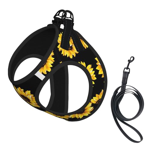 Hundegeschirr mit Sonnenblumen-Motiv, reflektierend, für kleine, mittelgroße und große Hunde und Katzen Hundegeschirr mit Sonnenblumen-Motiv, reflektierend, für kleine, mittelgroße und große Hunde und Katzen von YUBVCF