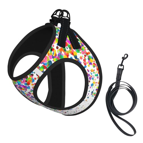 Hundegeschirr mit bunten Punkten, Kunstdruck, für Welpen, Sommer, reflektierend, Hundezubehör für kleine, mittelgroße und große Hunde und Katzen Hundegeschirr mit bunten Punkten, Kunstdruck, für Welpen, Sommer, reflektierend, Hundezubehör für kleine, mittelgroße und große Hunde und Katzen von YUBVCF