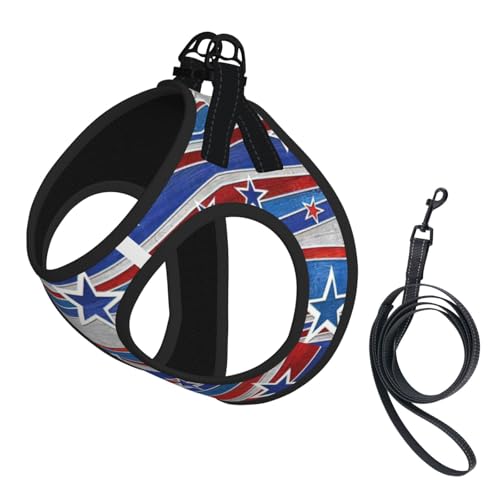 Patriotic Stars Unabhängigkeitstag bedrucktes Welpengeschirr mit reflektierendem Hundezubehör für kleine, mittelgroße und große Hunde und Katzen Patriotic Stars Unabhängigkeitstag bedrucktes Welpengeschirr mit reflektierendem Hundezubehör für kleine, mittelgroße und große Hunde und Katzen von YUBVCF