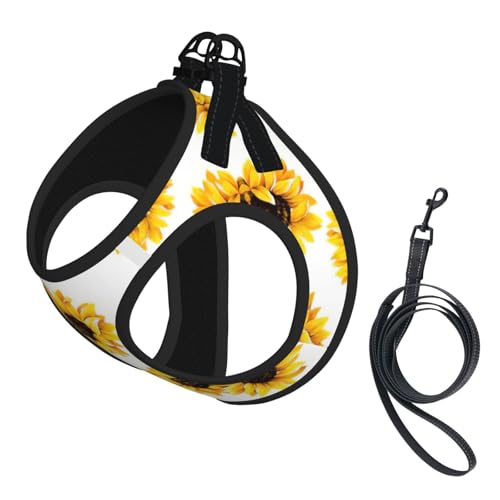 Sommer-Geschirr mit Sonnenblumen-Aufdruck, reflektierend, Hundezubehör für kleine, mittelgroße und große Hunde und Katzen Sommer-Geschirr mit Sonnenblumen-Aufdruck, reflektierend, Hundezubehör für kleine, mittelgroße und große Hunde und Katzen von YUBVCF
