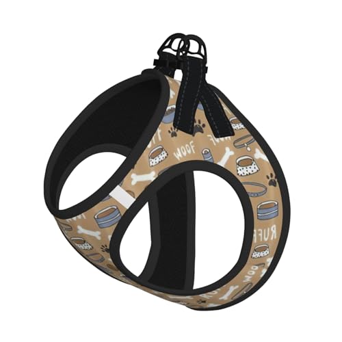 Süßes Hundegeschirr mit Knochenmotiv und Pfotenabdruckmotiv, reflektierend, Hundezubehör für kleine, mittelgroße und große Hunde und Katzen Süßes Hundegeschirr mit Knochenmotiv und Pfotenabdruckmotiv, reflektierend, Hundezubehör für kleine, mittelgroße und große Hunde und Katzen von YUBVCF