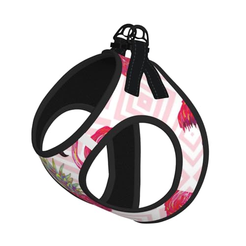 Welpengeschirr mit Flamingo-Ananas-Druck, reflektierend, Hundezubehör für kleine, mittelgroße und große Hunde und Katzen, Rosa Welpengeschirr mit Flamingo-Ananas-Druck, reflektierend, Hundezubehör für kleine, mittelgroße und große Hunde und Katzen, Rosa von YUBVCF