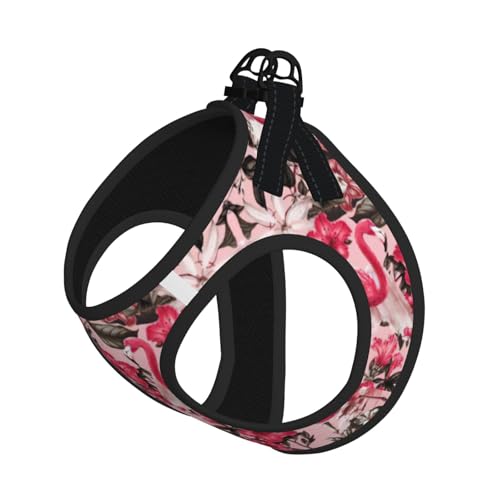 Welpengeschirr mit Flamingo-Blumendruck, reflektierend, Hundezubehör für kleine, mittelgroße und große Hunde und Katzen Welpengeschirr mit Flamingo-Blumendruck, reflektierend, Hundezubehör für kleine, mittelgroße und große Hunde und Katzen von YUBVCF