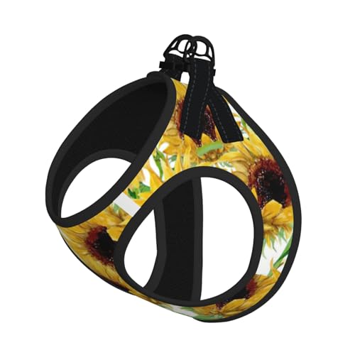 Welpengeschirr mit Sonnenblumen-Motiv, reflektierend, Hundezubehör für kleine, mittelgroße und große Hunde und Katzen, Gelb Welpengeschirr mit Sonnenblumen-Motiv, reflektierend, Hundezubehör für kleine, mittelgroße und große Hunde und Katzen, Gelb von YUBVCF