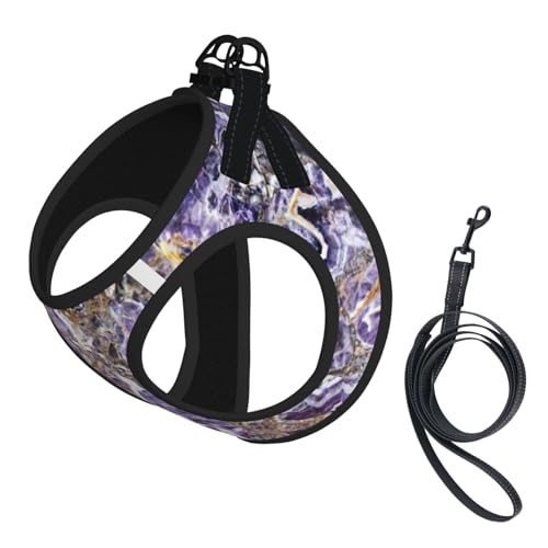 Welpengeschirr mit reflektierendem Marmor-Aufdruck, Hundezubehör für kleine, mittelgroße und große Hunde und Katzen, Violett Welpengeschirr mit reflektierendem Marmor-Aufdruck, Hundezubehör für kleine, mittelgroße und große Hunde und Katzen, Violett von YUBVCF