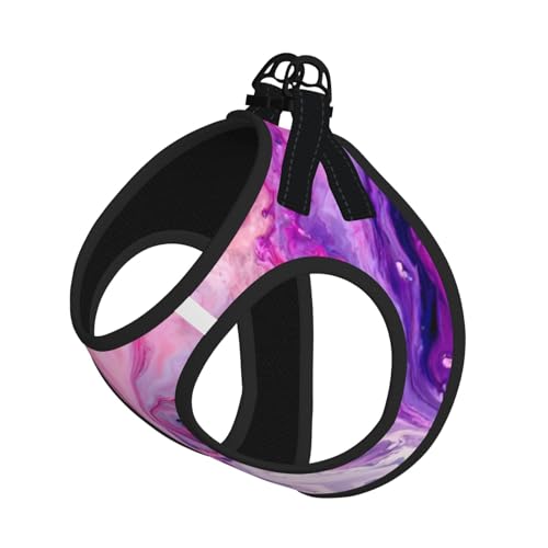 Welpengeschirr mit reflektierendem Muster, für kleine, mittelgroße und große Hunde und Katzen, Marmor-Motiv, Violett Welpengeschirr mit reflektierendem Muster, für kleine, mittelgroße und große Hunde und Katzen, Marmor-Motiv, Violett von YUBVCF