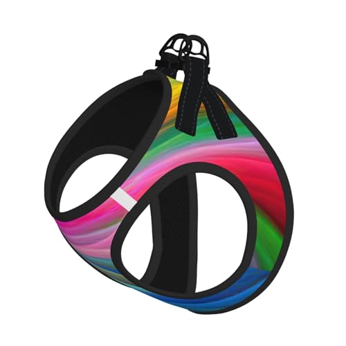 Welpengeschirr mit reflektierendem Regenbogen-Ozean-Druck, Hundezubehör für kleine, mittelgroße und große Hunde und Katzen von YUBVCF
