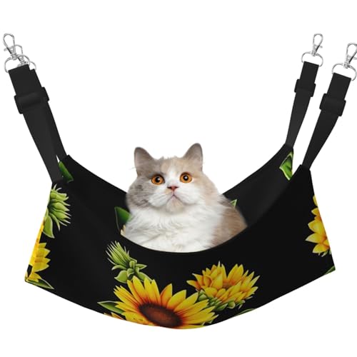 YUBVCF Sommer-Sonnenblumen-Haustierbett, weich, passend für Frettchen, Kätzchen, Welpen, kleine Hunde, verstellbarer Gurt YUBVCF Sommer-Sonnenblumen-Haustierbett, weich, passend für Frettchen, Kätzchen, Welpen, kleine Hunde, verstellbarer Gurt von YUBVCF