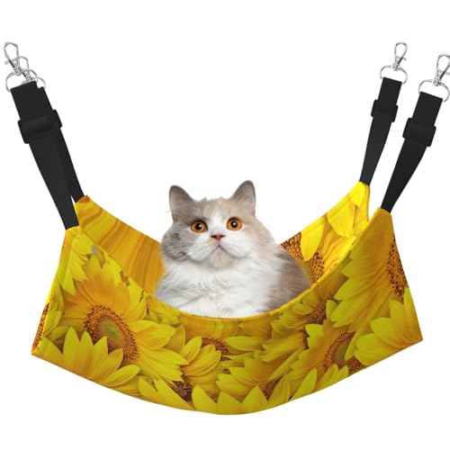 YUBVCF Weiches Haustierbett, Sonnenblumen, passend für Frettchen, Kätzchen, Welpen, kleine Hunde, verstellbarer Gurt YUBVCF Weiches Haustierbett, Sonnenblumen, passend für Frettchen, Kätzchen, Welpen, kleine Hunde, verstellbarer Gurt von YUBVCF