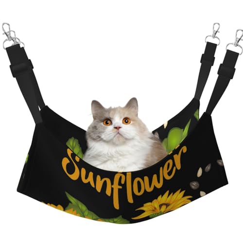 YUBVCF Weiches Haustierbett, Sonnenblumen-Design, passend für Frettchen, Kätzchen, Welpen, kleine Hunde, verstellbarer Gurt YUBVCF Weiches Haustierbett, Sonnenblumen-Design, passend für Frettchen, Kätzchen, Welpen, kleine Hunde, verstellbarer Gurt von YUBVCF