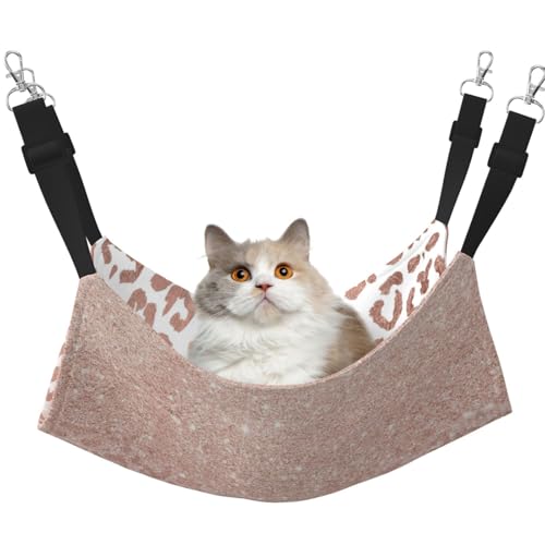 YUBVCF Weiches Haustierbett für Frettchen, Kätzchen, Welpen, kleine Hunde, verstellbarer Riemen, Rotgold mit Glitzer YUBVCF Weiches Haustierbett für Frettchen, Kätzchen, Welpen, kleine Hunde, verstellbarer Riemen, Rotgold mit Glitzer von YUBVCF