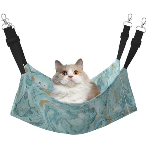 YUBVCF Weiches Haustierbett für Frettchen, Kätzchen, Welpen, kleine Hunde, verstellbarer Riemen, goldfarben mit Öl-Marmor-Muster YUBVCF Weiches Haustierbett für Frettchen, Kätzchen, Welpen, kleine Hunde, verstellbarer Riemen, goldfarben mit Öl-Marmor-Muster von YUBVCF