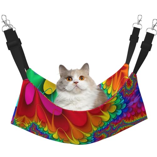 YUBVCF Weiches Haustierbett in Regenbogenfarben, für Frettchen, Kätzchen, Welpen, kleine Hunde, verstellbarer Gurt, Rot YUBVCF Weiches Haustierbett in Regenbogenfarben, für Frettchen, Kätzchen, Welpen, kleine Hunde, verstellbarer Gurt, Rot von YUBVCF