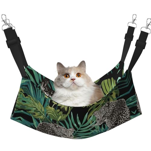 YUBVCF Weiches Haustierbett mit Leopardenmuster für Frettchen, Kätzchen, Welpen, kleine Hunde, verstellbarer Gurt YUBVCF Weiches Haustierbett mit Leopardenmuster für Frettchen, Kätzchen, Welpen, kleine Hunde, verstellbarer Gurt von YUBVCF