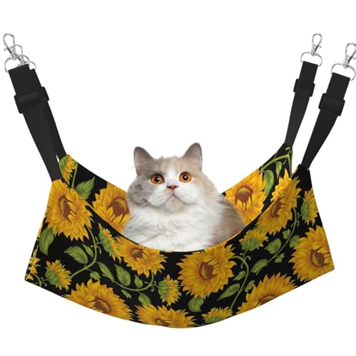 YUBVCF Weiches Haustierbett mit Sonnenblumenmuster, passend für Frettchen, Kätzchen, Welpen, kleine Hunde, verstellbarer Gurt YUBVCF Weiches Haustierbett mit Sonnenblumenmuster, passend für Frettchen, Kätzchen, Welpen, kleine Hunde, verstellbarer Gurt von YUBVCF