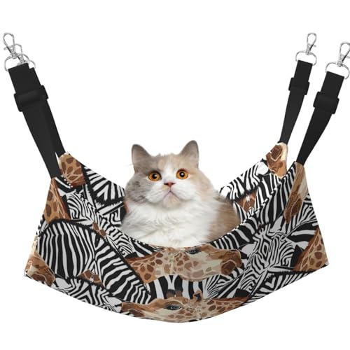 YUBVCF Weiches Haustierbett mit Zebra- und Giraffenmotiv, passend für Frettchen, Kätzchen, Welpen, kleine Hunde, verstellbarer Gurt YUBVCF Weiches Haustierbett mit Zebra- und Giraffenmotiv, passend für Frettchen, Kätzchen, Welpen, kleine Hunde, verstellbarer Gurt von YUBVCF